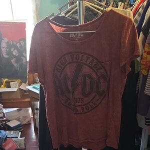AC/DC Women's High Voltage Tee - Rust